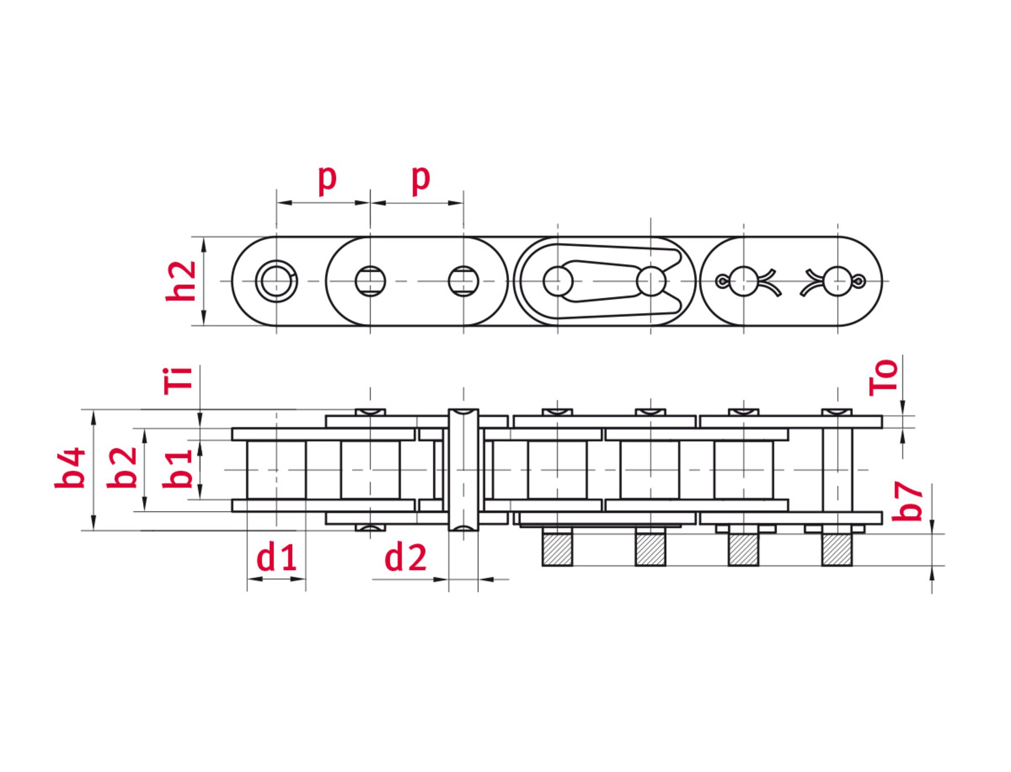 Roller chain 06B-1 Straight side plates - ELITE