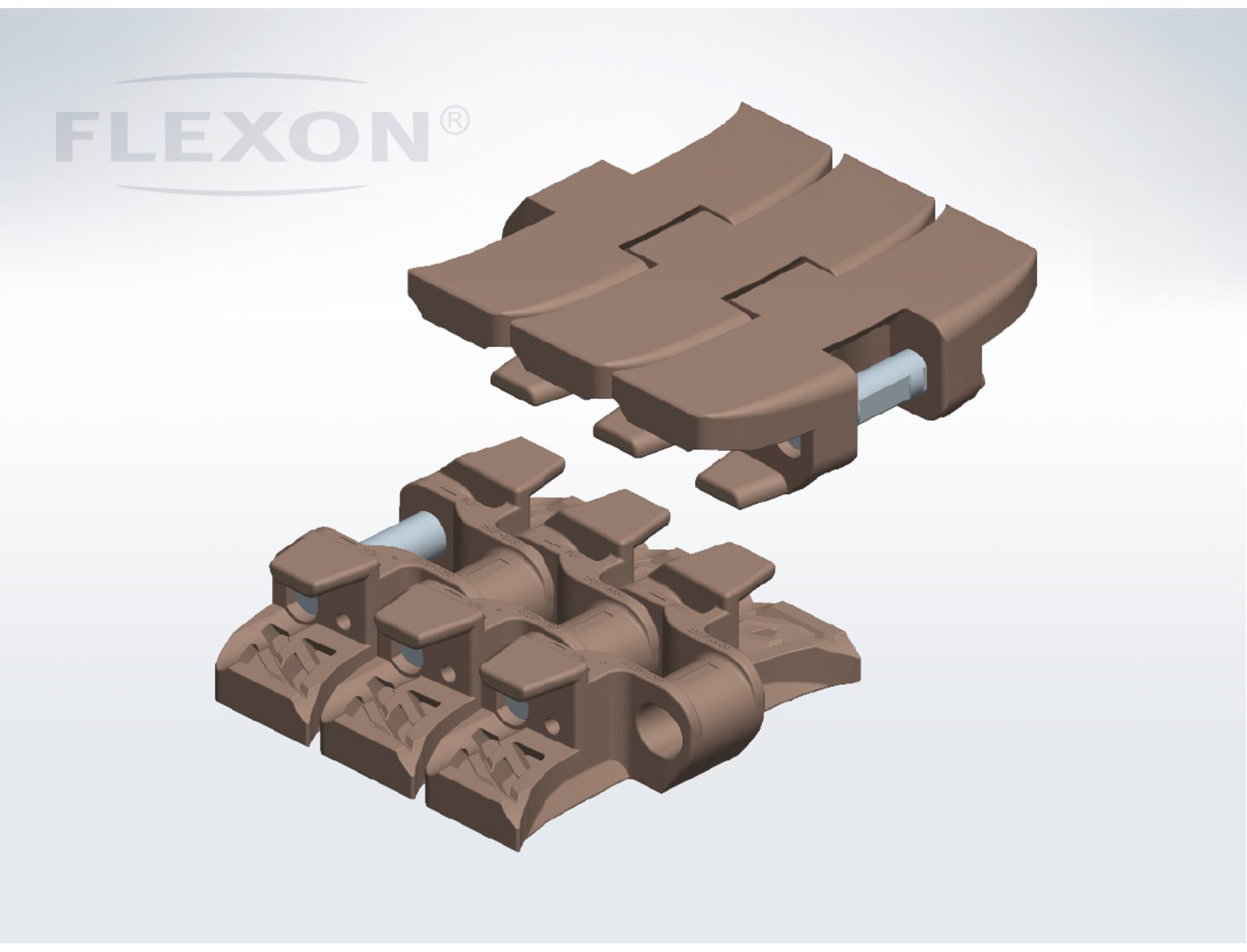 Flat Top Chain 2508 Series 2508 TAB FT, Plastic - FLEXON