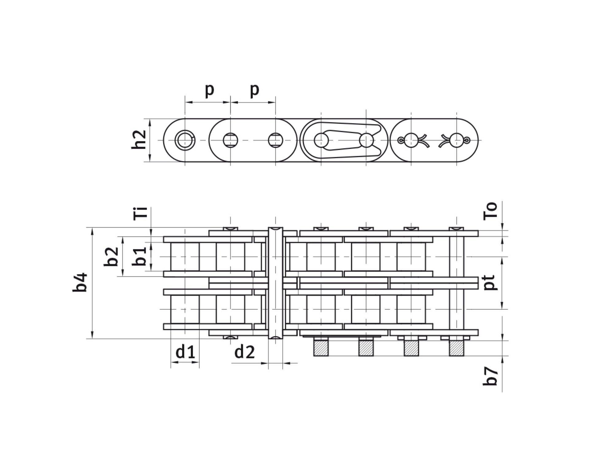 Roller chain 06B-2 MEGAlife, maintenance-free, straight side plates - JWIS