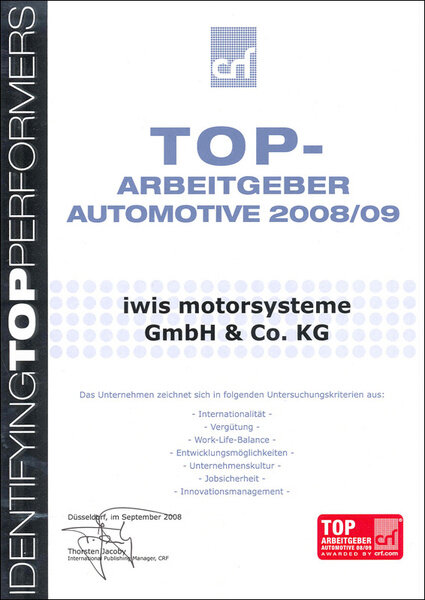 Top Arbeitgeber Automotive 2008 iwis