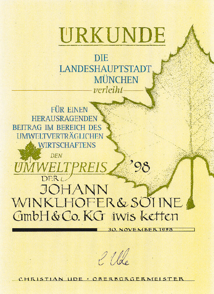 Munich Environmental Award 1998 iwis