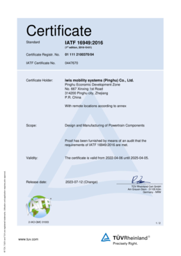 IATF 16949| Certificate