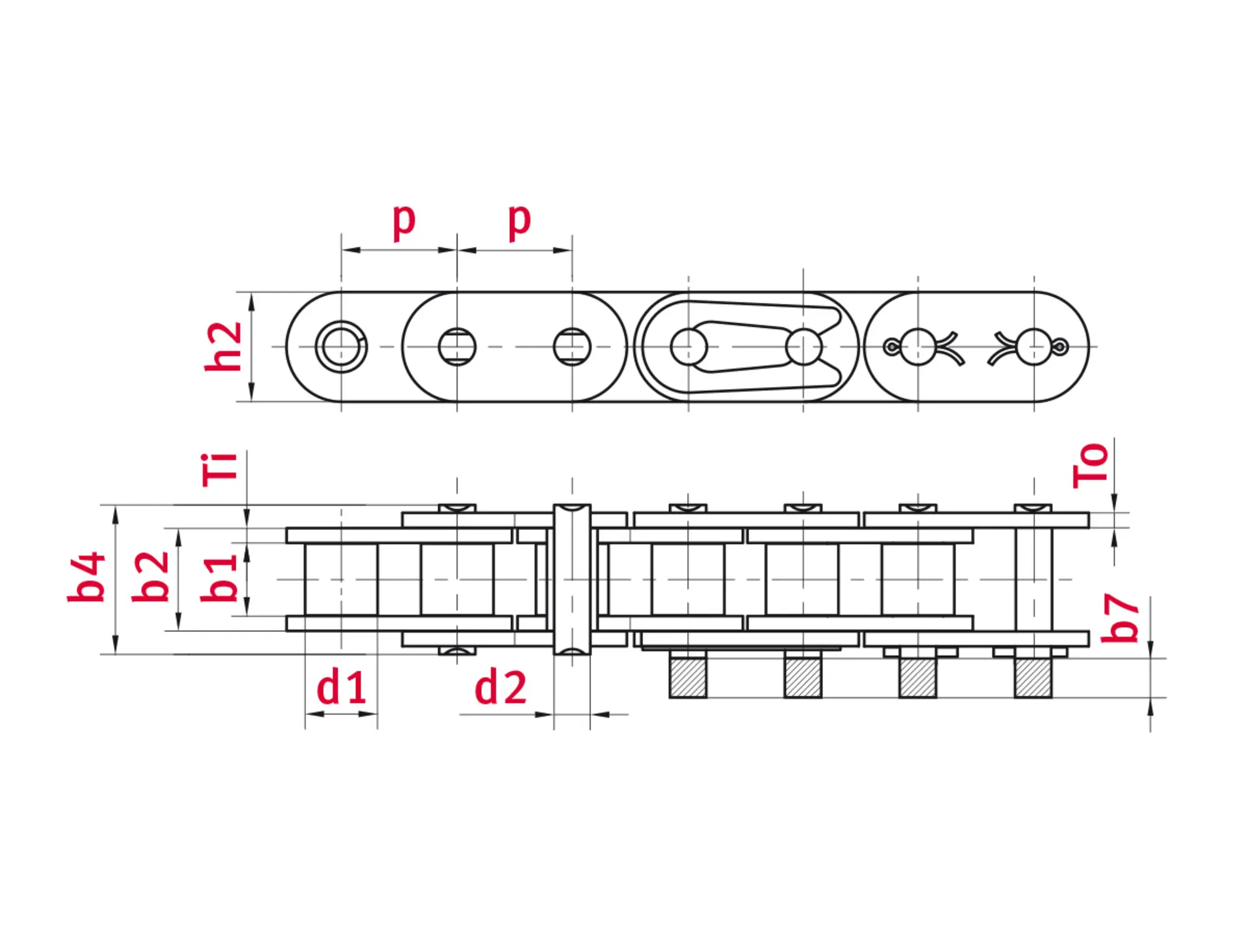 Edelstahl 5/8x3/8 Zoll 1.1 Meter IWIS Kette Rollenkette 10B-1